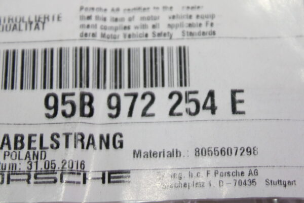 Porsche Wire Set Anti Locking Brake Syst Abs Brake Pad Wear Display 95B972254E
