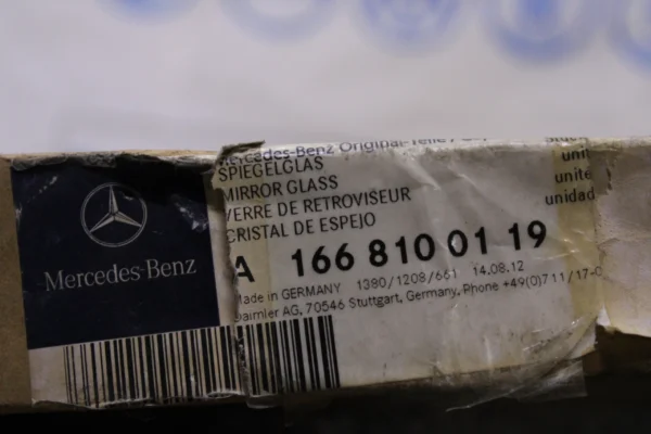 Mercedes Benz Right Side Mirror Glass Heated 1668100119