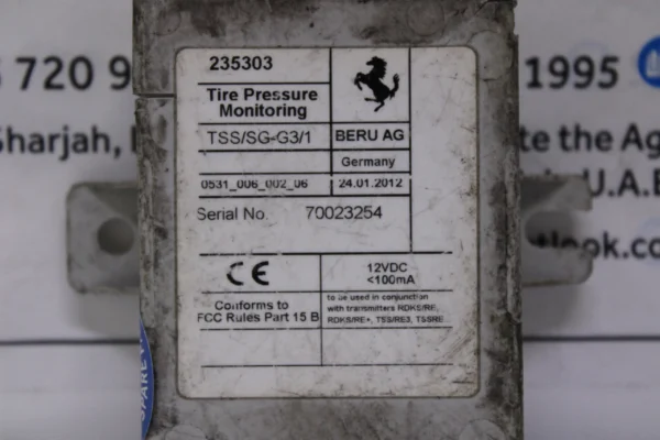+K027 M139 Maserati 03-12 Quattroporte Tpms Tire Pressure Monitor Module