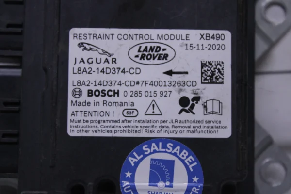 Jaguar F Pace Srs Rcm Airbag Computer Control Module L8A214D374Cd