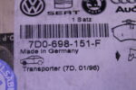VOLKSWAGEN SET BRAKE PADS WITH DISC BRAKE 7D0698151F