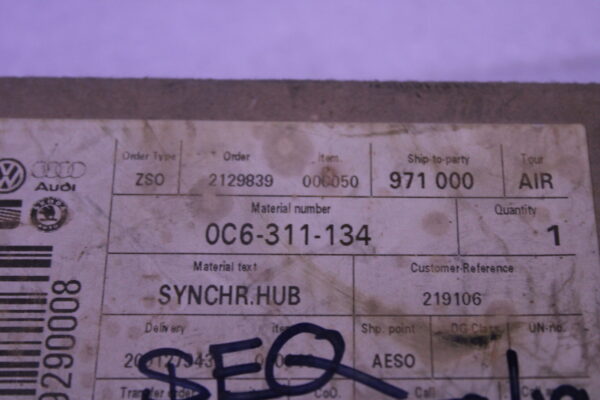 Volkswagen Synchronizing Hub 0C6311134