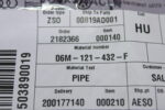 AUDI A6 COOLANT PIPE 06M121432F