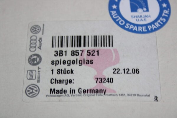 Volkswagen Mirror Glass 3B1857521