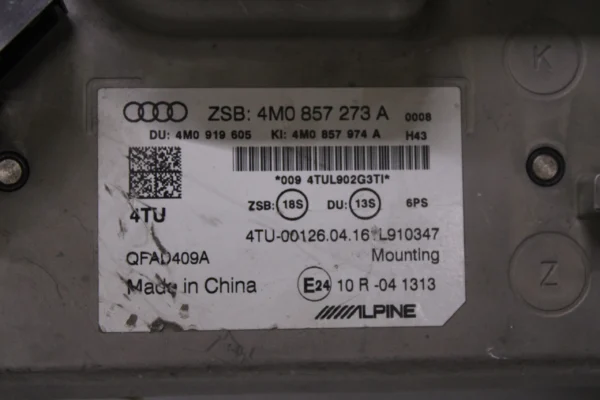 Audi Q7 Mounting With Multimedia System Mmi 4M0857273A