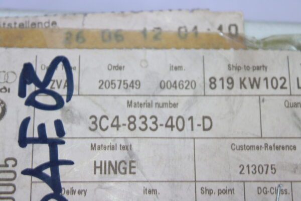Volkswagen Door Hinge 3C4833401D