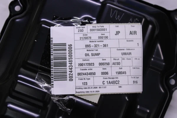 Audi A3 Transmission Oil Sump 09S321361
