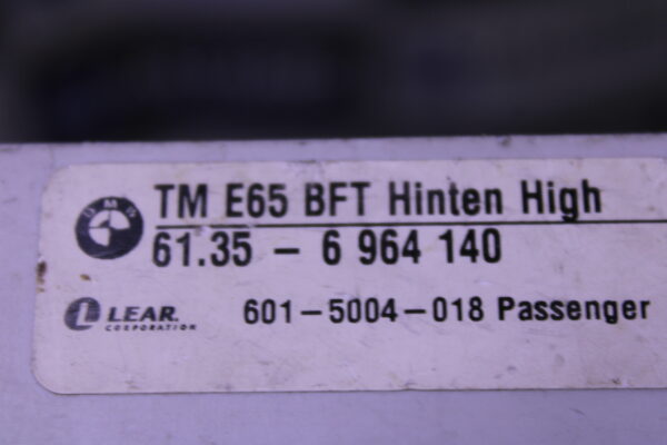 Bmw 7 Series E66 Control Unit Door Rear Passenger Side 61356964140