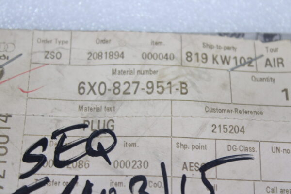 Volkswagen Bungs 6X0827951B