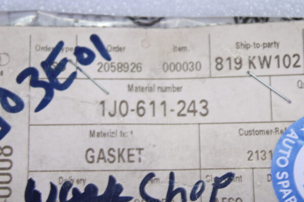 Volkswagen Gasket Between Brake Servo 1J0611243