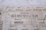 VOLKSWAGEN INTERIOR MIRROR 3C0857511J YJN