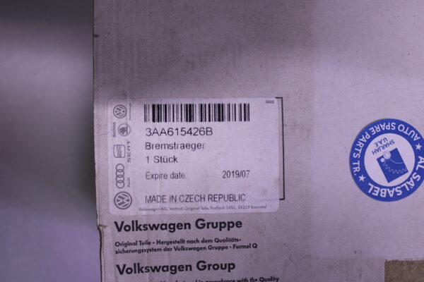 Volkswagen Brake Carrier With Pad Retaining Pin 3Aa615426B