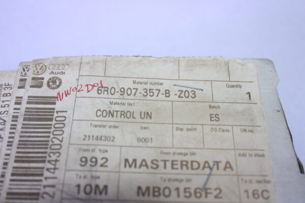 Volkswagen Control Unit For Automatic 6R0907357B Z03