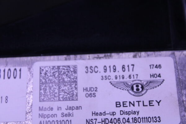 Bentley Continental Head Up Display Screen 3Sc919617