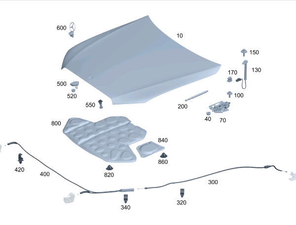 MERCEDES S-CLASS W223 HOOD ALUMINUM 2238801100