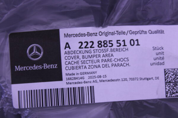 Mercedes Benz S Class Front Bumper Lower Grille Bracket Right 2228855101