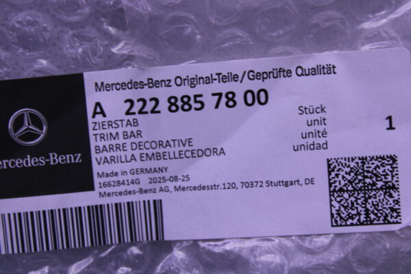 Mercedes Benz S Class Front Bumper Lower Moulding Chrome Right 2228857800