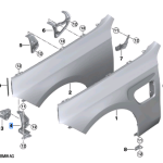 BMW 7 SERIES G70 SIDE PANEL BRACKET FRONT RIGHT 1 41355A2F564