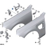 BMW 7 SERIES G70 SIDE PANEL BRACKET FRONT LEFT 3 41355A2F567