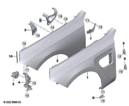 Bmw 7 Series G70 Side Panel Bracket Front Left 3 41355A2F567