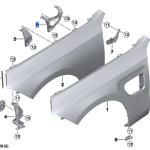 BMW 7 SERIES G70 SIDE PANEL BRACKET FRONT RIGHT 3 41355A2F568