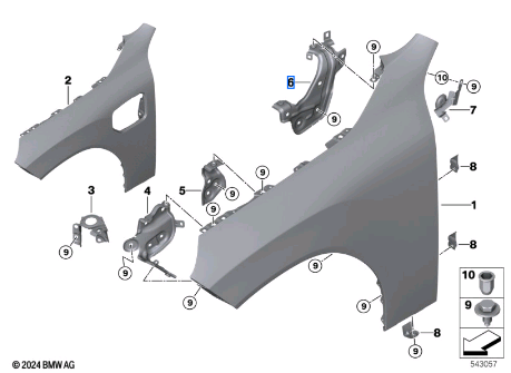 Bmw X3 Series G45 Bracket Side Panel Rear Left 41355A7A525