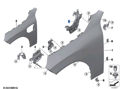Bmw X3 Series G45 Bracket Side Panel Rear Left 41355A7A526
