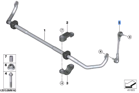 Bmw 7 Series G12 Stabilizer Link 31306861483