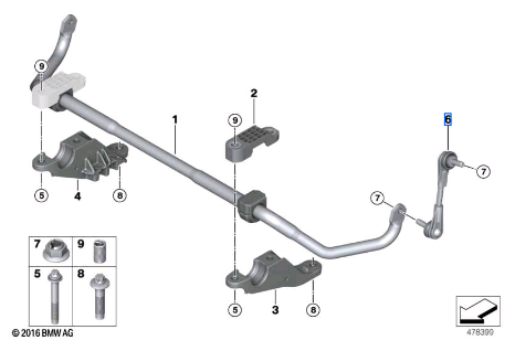 Bmw 5 Series G30 Stabilizer Link 31306861485
