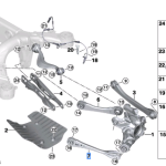 BMW X3 SERIES G01 TRAILING ARM WITH RUBBER MOUNT 33306871510